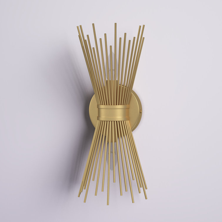 Etta Avenue™ Karissa 2 Light Dimmable Gold Candle Wall Light